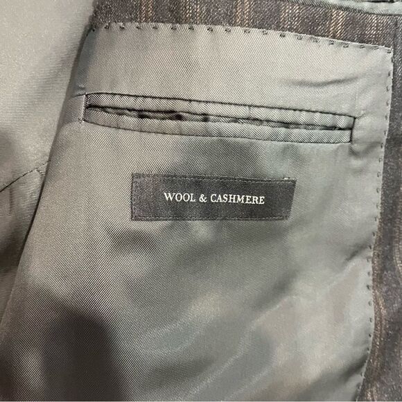 Ermenegildo Zegna Roma Cashmere Wool Black Brown 3-Button Blazer 48R Striped - Picture 8 of 15